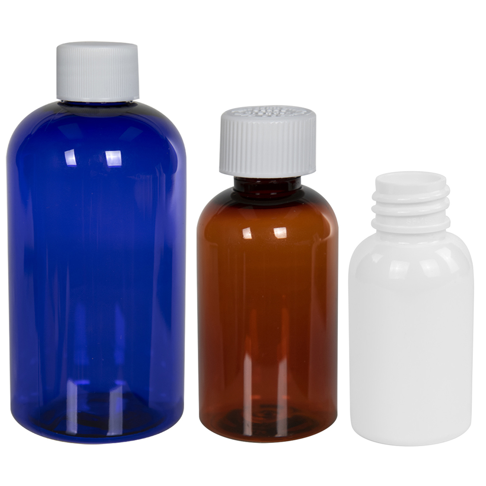 Squat Boston Round Bottles U.S. Plastic Corp.