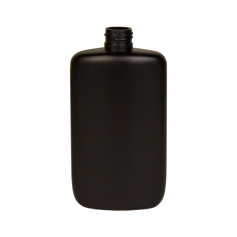 8 oz. HDPE Black Oval Bottle with 24/410 Neck (Cap Sold Separately) U
