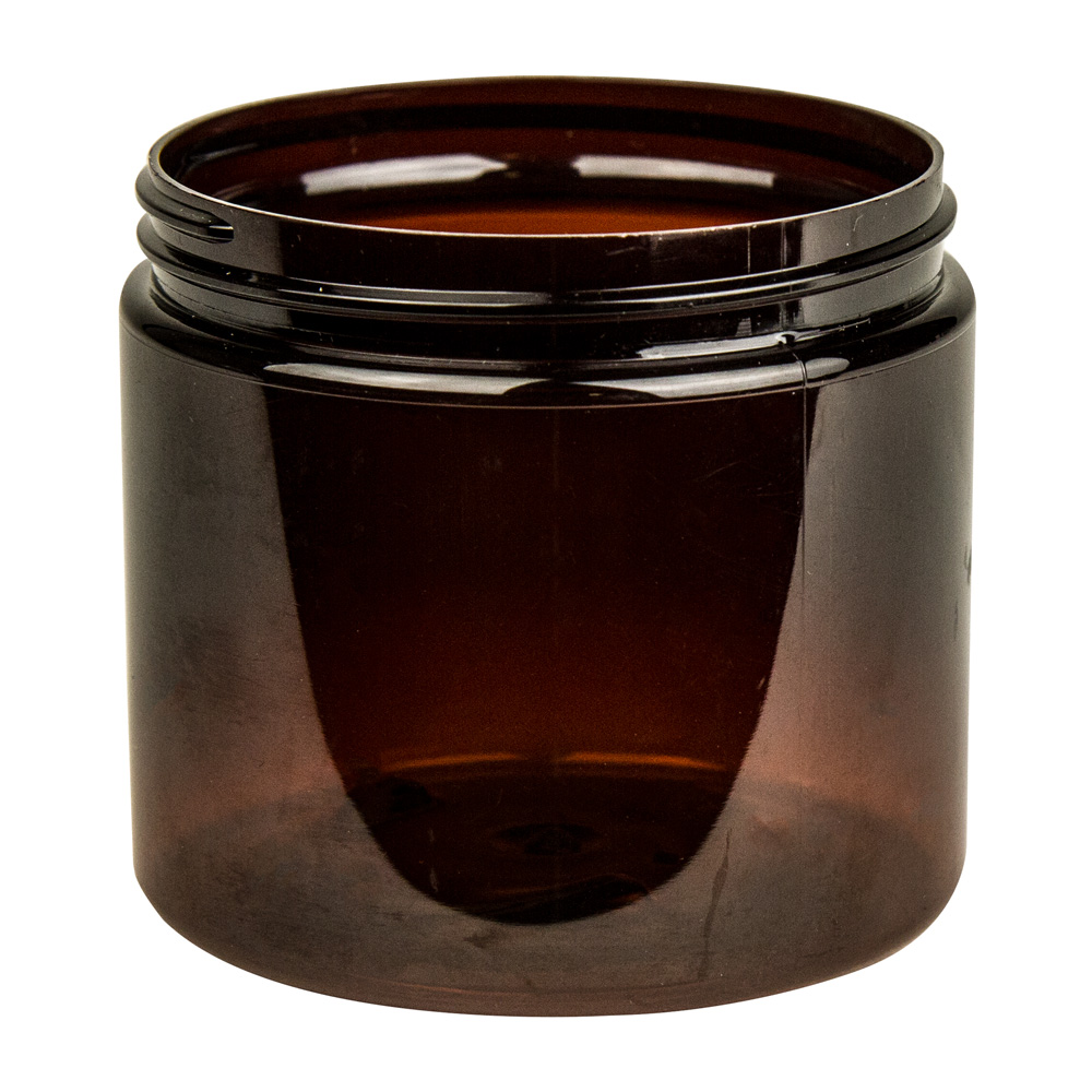 16 oz. Amber PET Jar with 89/400 Neck (Cap Sold Separately) U.S. Plastic Corp.