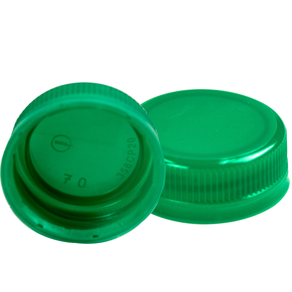 38mm Green DBJ HDPE Tamper Evident Screw Cap U.S. Plastic Corp.