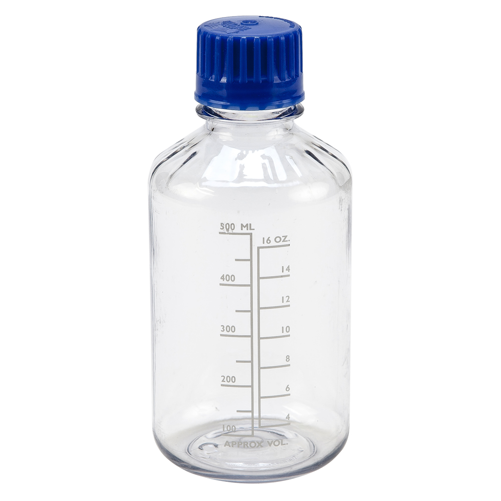 500mL Polycarbonate Graduated Boston Round Bottles U.S. Plastic Corp.