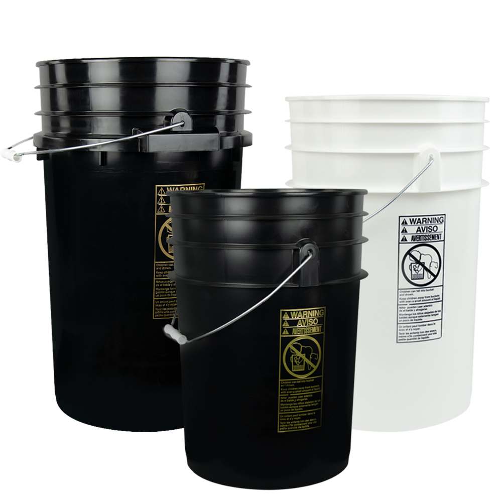 6, 61/2 & 7 Gallon Round Buckets & Lids U.S. Plastic Corp.