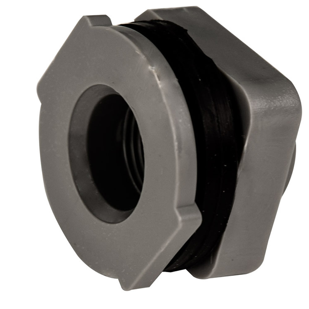 3/4" Installed PVC Tank Fittings with Santoprene® Gaskets 13/8" Hole