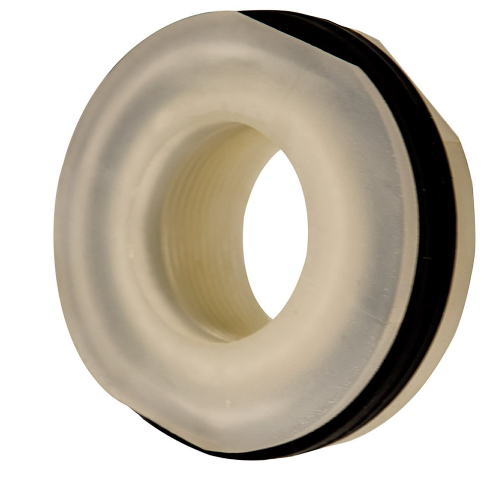 11/4" Installed PP Tank Fitting with Santoprene® Gaskets 2" Hole