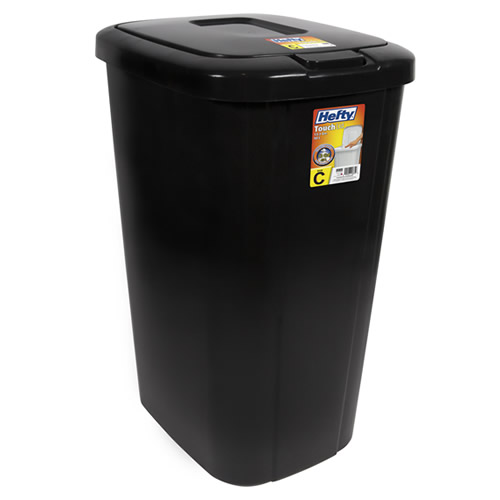 Hefty Black 13 3 Gallon Touch Lid Trash Can