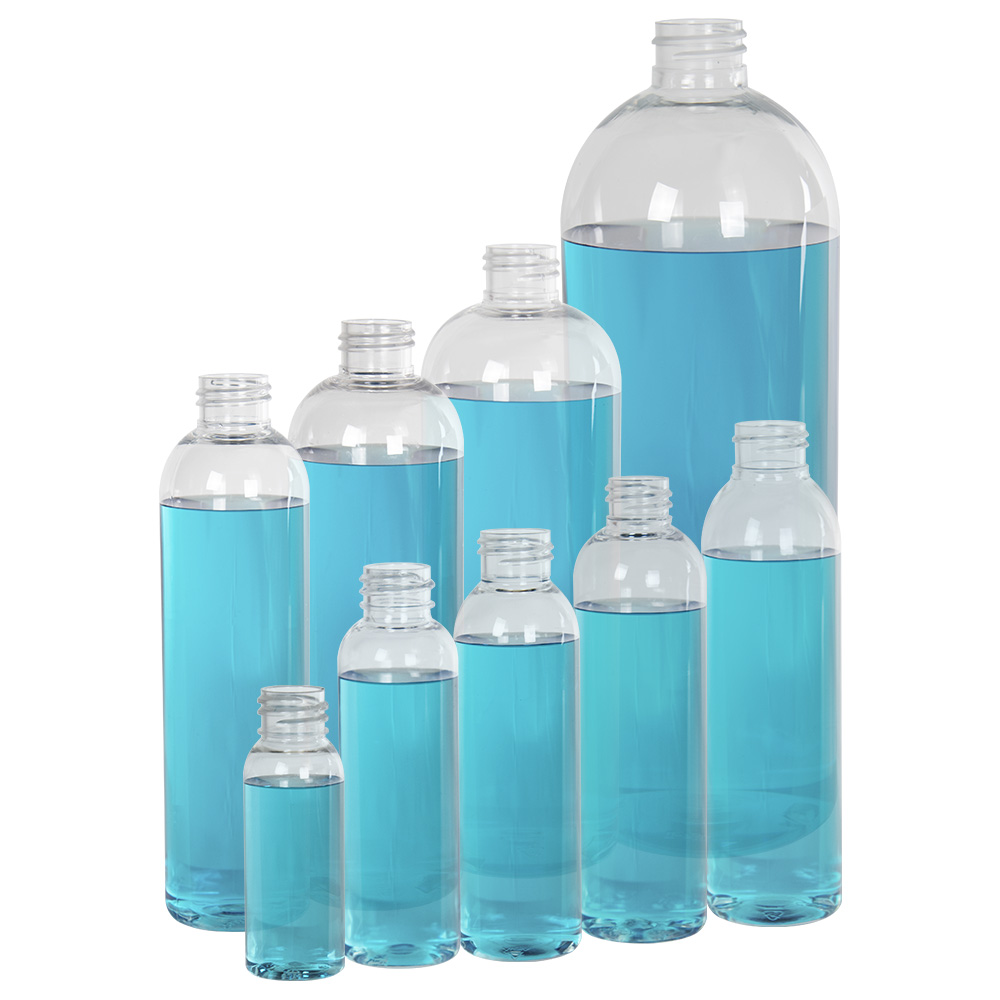 Clear PET Cosmo Round Bottles U.S. Plastic Corp.