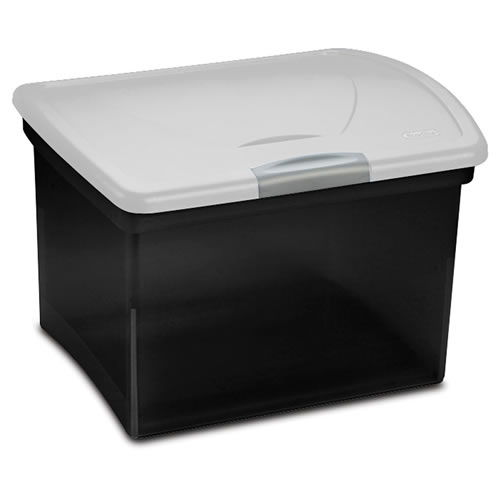 Sterilite® Black File Box with Clear Lid 183/8" L x 147/8" W x 123
