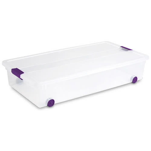 Sterilite® 60 Quart ClearView Latch™ Wheeled Underbed Box with Sweet