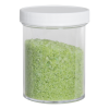 8 oz. Clear Polystyrene Straight-Sided Round Jar with 70/400 White Ribbed Cap with F217 Liner