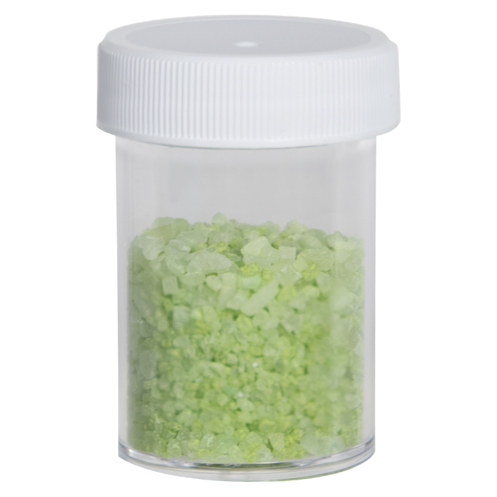 1 oz. Clear Polystyrene Straight-Sided Round Jar with 38/400 White Ribbed Cap with F217 Liner