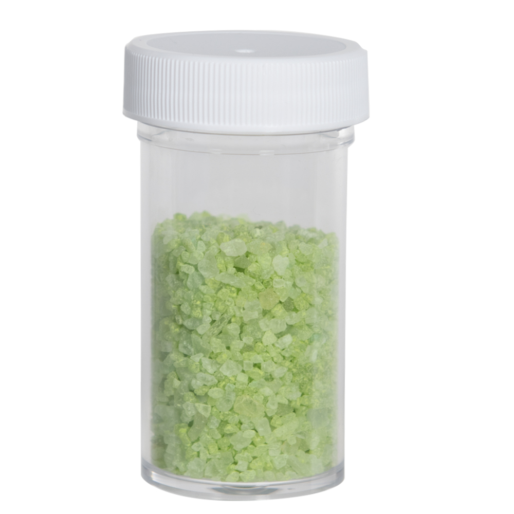 1-1/2 oz. Clear Polystyrene Straight-Sided Round Jar with 38/400 White Ribbed Cap with F217 Liner