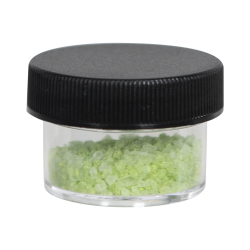 1/2 oz. Clear Polystyrene Straight-Sided Round Jar with 43/400 Black Ribbed Cap with F217 Liner