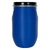 8 Gallon Blue UN Rated Open Head Drum with Lever Lock Lid & Indented Handles