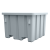 Metallic Silver Meese Bulk Container with Lid (700 lbs. Capacity) - 45" L x 45" W x 33" Hgt.