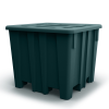 Forest Green Meese Bulk Container with Lid (1200 lbs. Capacity) - 47-1/2" L x 47-1/2" W x 40-1/4" Hgt.
