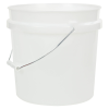 2 Gallon Natural HDPE Standard Round Bucket with Wire Bail Handle & Plastic Hand Grip (Lid sold separately)