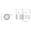 1/4" In-line Hose Barb NSF-Listed APC Series Acetal Male Insert - Straight Thru (Body Sold Separately)