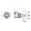 1/2" In-Line Hose Barb NSF-listed HFC 12 Series Polypropylene Bulkhead Panel Mount Coupling Body - Straight Thru (Insert Sold Separately)