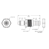 3/8" Hose Barb NSF-Listed LC Series Chrome Plated Brass Panel Mount Insert - Shutoff (Body Sold Separately)