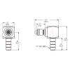 1/4" Hose Barb NSF-listed MC Series Chrome Plated Brass Elbow Insert - Shutoff (Body Sold Separately)