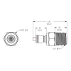 1/4" MNPT In-Line NSF-listed MC Series Chrome Plated Brass Insert - Shutoff (Body Sold Separately)
