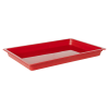 Shallow Red Polypropylene Tray - 11-1/2" L x 8-1/4" W x 1" Hgt.