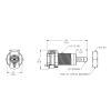 1/8" Hose Barb NSF-listed PMC Series Acetal Panel Mount Body - Shutoff (Insert Sold Separately)