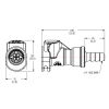 1/4" In-line Hose Barb NSF-Listed APC Series Acetal Coupling Body w/Shroud - Shutoff (Insert Sold Separately)