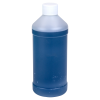 16 oz. Natural HDPE Modern Round Bottle with 28/410 White Ribbed Cap with F217 Liner