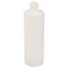 32 oz. White HDPE Cylindrical Sample Bottle with 28/410 White Ribbed Flip-Top Cap