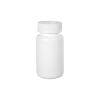 4 oz./120cc White HDPE Wide Mouth Packer Bottle with 38/400 White Ribbed CRC Cap with F217 Liner