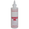 8 oz. Natural HDPE Cylinder Bottle with 24/410 Twist Open/Close Cap & Red "Cuticle Oil" Embossed