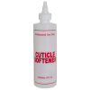8 oz. Natural HDPE Cylinder Bottle with 24/410 Twist Open/Close Cap & Red "Cuticle Softener" Embossed