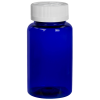 120cc Cobalt Blue PET Packer Bottle with 38/400 White Ribbed CRC Cap with F217 Liner