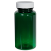 150cc Dark Green PET Packer Bottle with 38/400 White Ribbed Cap with F217 Liner