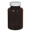 175cc Dark Amber PET Packer Bottle with 38/400 White Ribbed Cap with F217 Liner