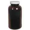 625cc Dark Amber PET Packer Bottle with 53/400 White Ribbed Cap with F217 Liner