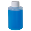 4 oz. Natural HDPE Cylinder Straight Bottom Bottle with 24/410 White Ribbed Cap with F217 Liner