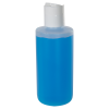6 oz. Natural HDPE Cylinder Straight Bottom Bottle with 24/410 White Dispensing Disc-Top Cap