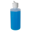 6 oz. Natural HDPE Cylinder Straight Bottom Bottle with 24/410 White Ribbed Flip-Top Cap