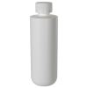 8 oz. White HDPE Cylinder Round Bottom Bottle with 24/410 White Ribbed CRC Cap with F217 Liner