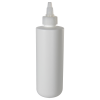 8 oz. White HDPE Cylinder Round Bottom Bottle with 24/410 Natural Yorker Cap