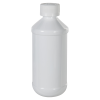 8 oz. Modern Round White PET Bottle with 24/400 White Ribbed CRC Cap with F217 Liner