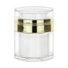30mL White Acrylic Airless Round Jar with 51mm Cap & Gold Closure