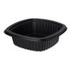 12 oz. Black Polypropylene Square Proex Microwaveable Side Dish Container (Lid Sold Separately) - Case of 500