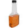 12 oz. Long Neck Clear PET Cone Top Bottle with 22/400 Black Ribbed CRC Cap with F217 Liner
