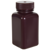 175mL Diamond® RealSeal™ Amber HDPE Square Wide Mouth Bottle with 38mm Cap