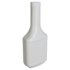 12 oz. Long Neck White HDPE Cone Top Bottle with 28/400 White Ribbed Cap with F217 Liner