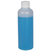 6 oz. HDPE Natural Philly Round Bottle with 24/410 White Ribbed Cap with F217 Liner