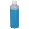 6 oz. HDPE Natural Philly Round Bottle with 24/410 White Ribbed CRC Cap with F217 Liner